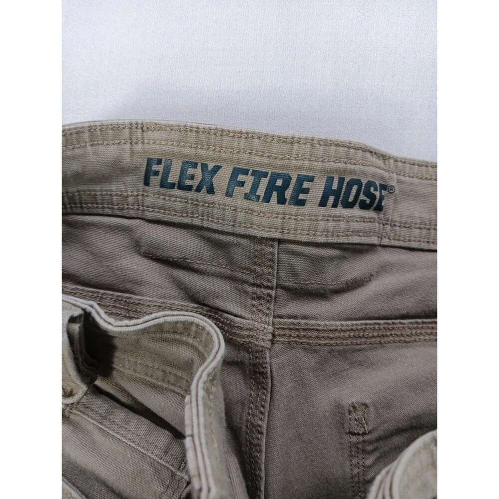 Duluth Trading Co Flex Fire Hose Pants Men's 30x30 Khaki Stretch Relaxed Fit